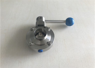 China Tipo manual conexión roscada sanitaria de la válvula de mariposa para la industria alimentaria fábrica